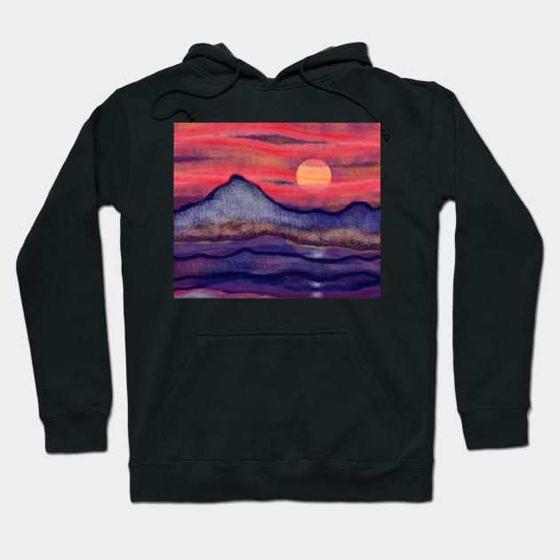 Moon Light Sunset Hoodie by calheath